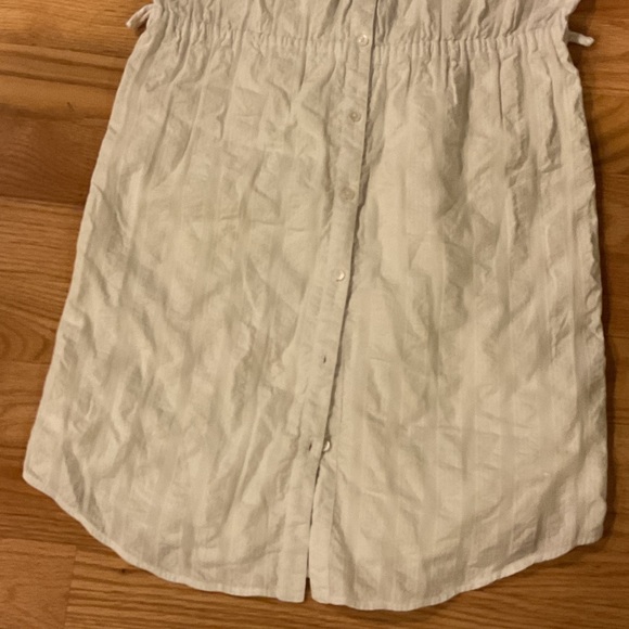 J. Crew White Linen Mini Dress missing belt button front cotton summer - Picture 4 of 8